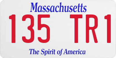 MA license plate 135TR1