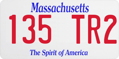 MA license plate 135TR2