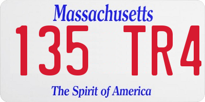 MA license plate 135TR4