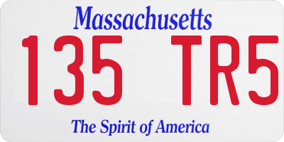 MA license plate 135TR5