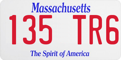 MA license plate 135TR6