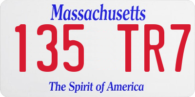 MA license plate 135TR7