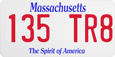 MA license plate 135TR8