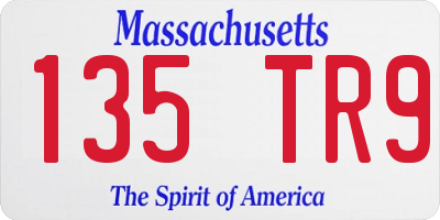 MA license plate 135TR9