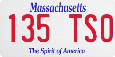 MA license plate 135TS0