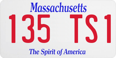 MA license plate 135TS1