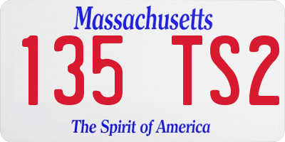 MA license plate 135TS2