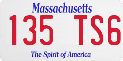 MA license plate 135TS6