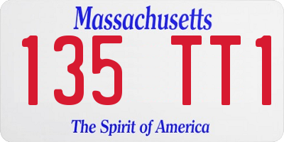 MA license plate 135TT1