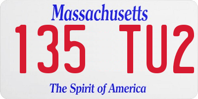 MA license plate 135TU2