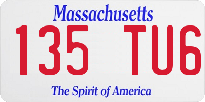 MA license plate 135TU6