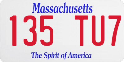 MA license plate 135TU7