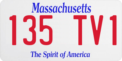 MA license plate 135TV1