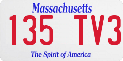 MA license plate 135TV3