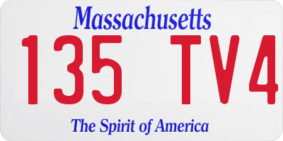 MA license plate 135TV4