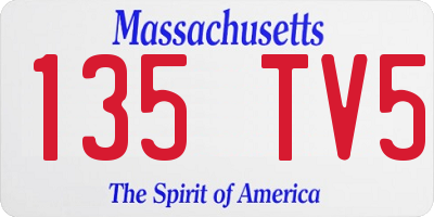 MA license plate 135TV5