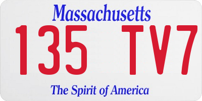 MA license plate 135TV7