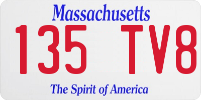 MA license plate 135TV8