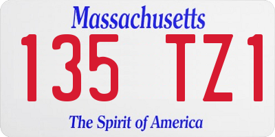 MA license plate 135TZ1