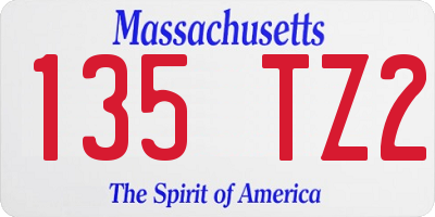 MA license plate 135TZ2