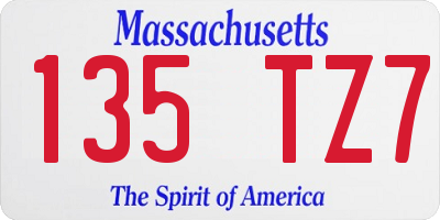 MA license plate 135TZ7