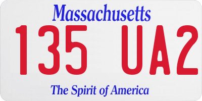 MA license plate 135UA2