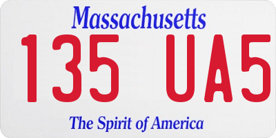 MA license plate 135UA5