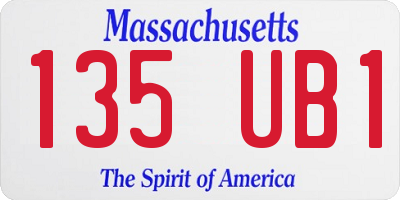 MA license plate 135UB1