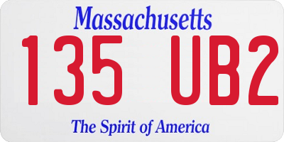 MA license plate 135UB2