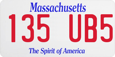 MA license plate 135UB5
