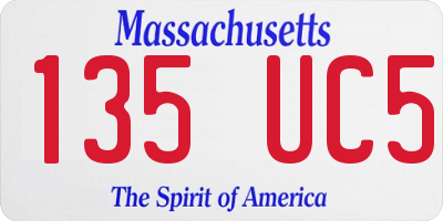MA license plate 135UC5
