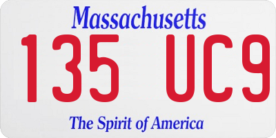 MA license plate 135UC9