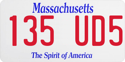 MA license plate 135UD5