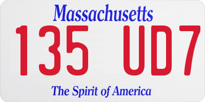 MA license plate 135UD7