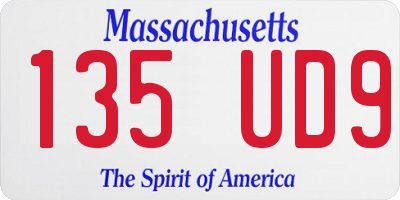 MA license plate 135UD9