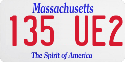 MA license plate 135UE2