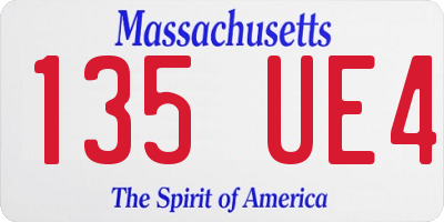 MA license plate 135UE4