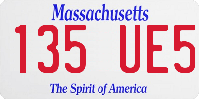 MA license plate 135UE5