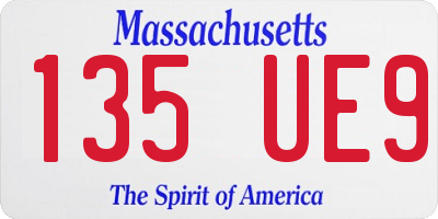 MA license plate 135UE9