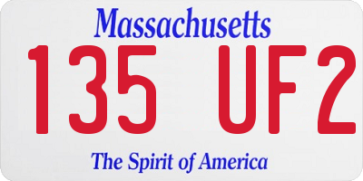 MA license plate 135UF2