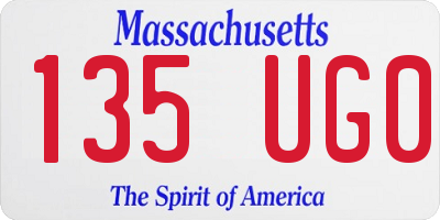 MA license plate 135UG0