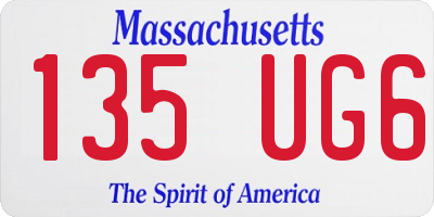 MA license plate 135UG6