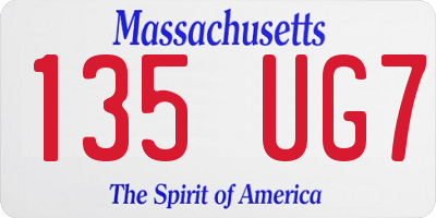 MA license plate 135UG7