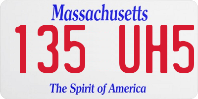 MA license plate 135UH5