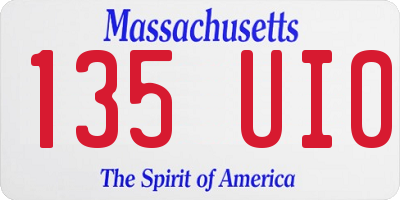 MA license plate 135UI0