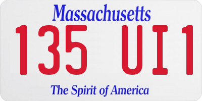 MA license plate 135UI1