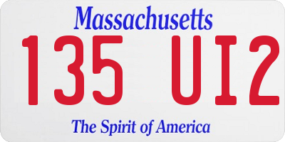 MA license plate 135UI2
