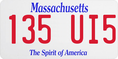 MA license plate 135UI5