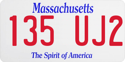MA license plate 135UJ2