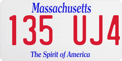 MA license plate 135UJ4